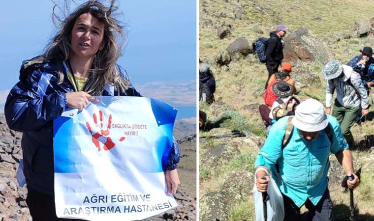 Suphan Dağına 'sağlıkta şiddete hayır' yürüyüşü