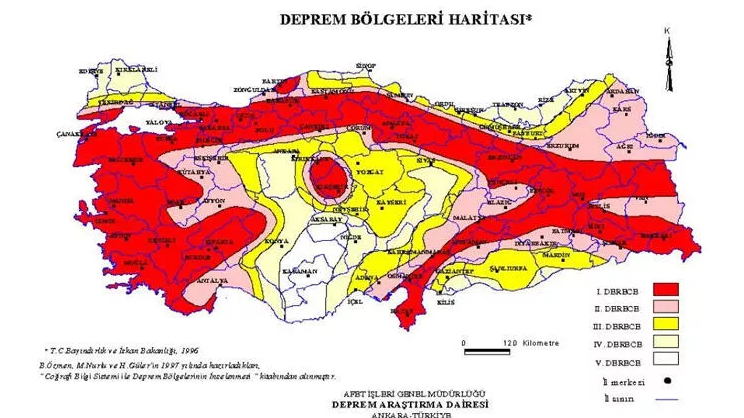 MTA: Türkiye'de  42 il, 110 ilçe fay üzerinde