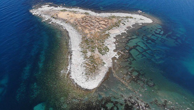 Van Gölü’nde sular çekilince yeni adacık ortaya çıktı